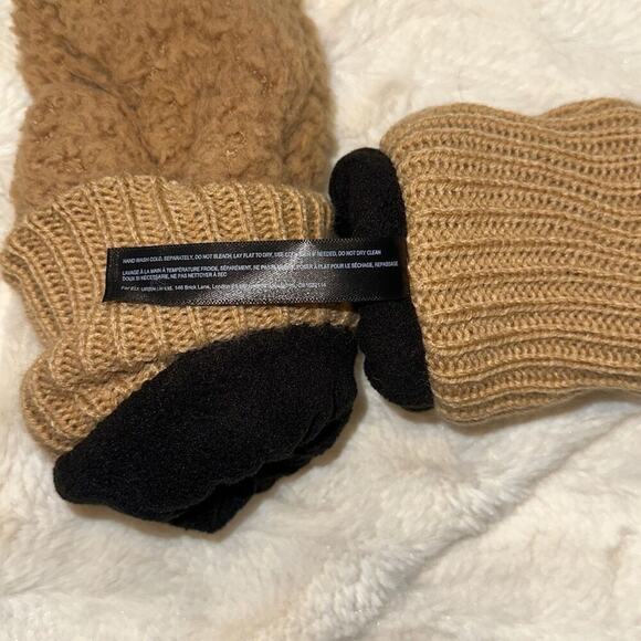 Teddy Feel Tan Brown Fleece Lined Mittens | Sz OS - Picture 4 of 4